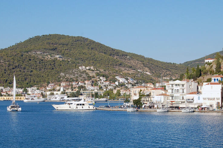 Poros view of poros town and the harbour