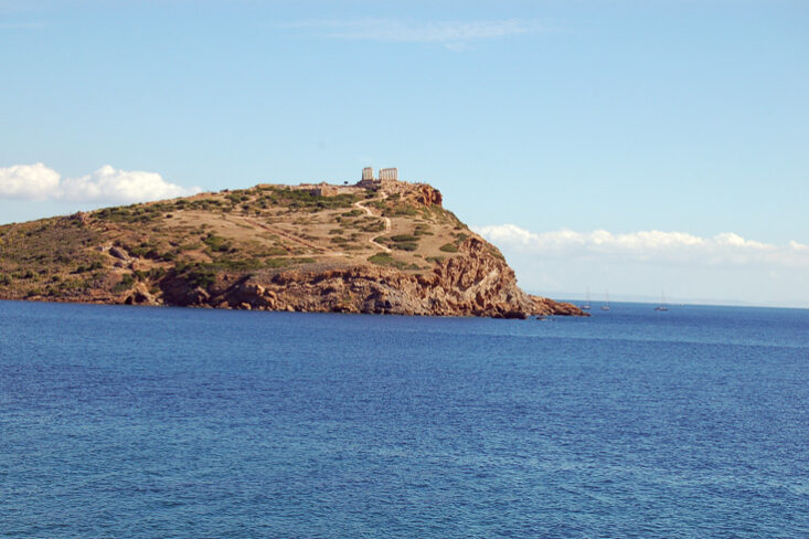 Άκρα Σούνιο Ο Ναός του Ποσειδώνα από Δ